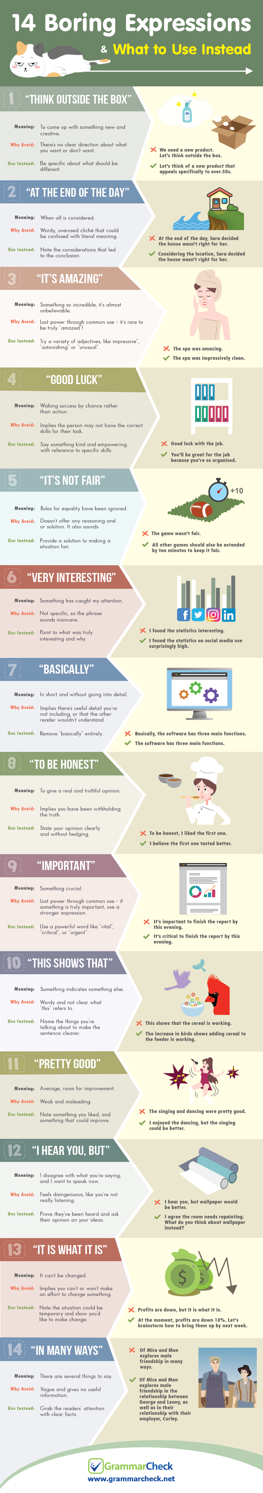 14 Boring Expressions & What to Use Instead (Infographic)