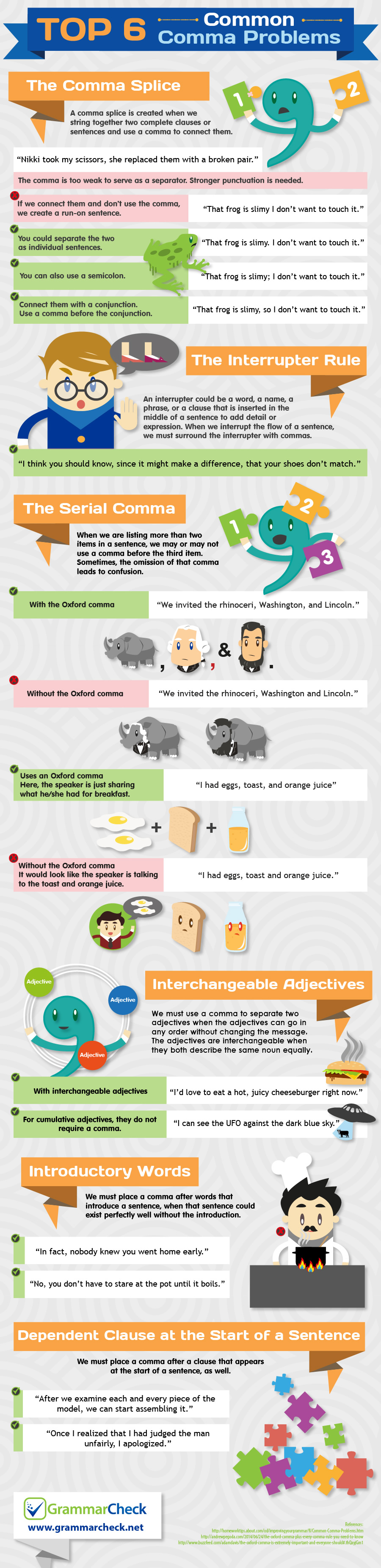 Top 6 Common Comma Problems (Infographic)