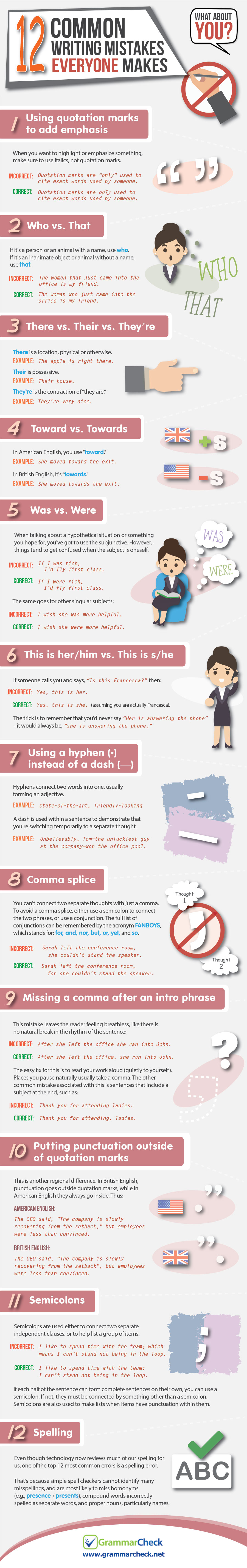 12 Common Writing Mistakes Everyone Makes (Infographic)